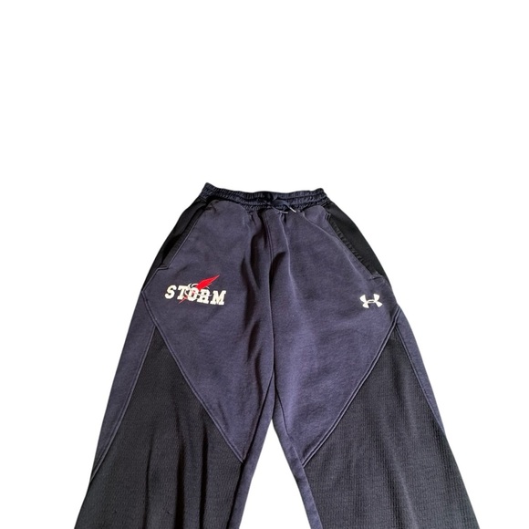 Under Armour Storm Jogger Pants Men’s Small Black Navy Athletic Sweatpants Logo - Picture 2 of 11